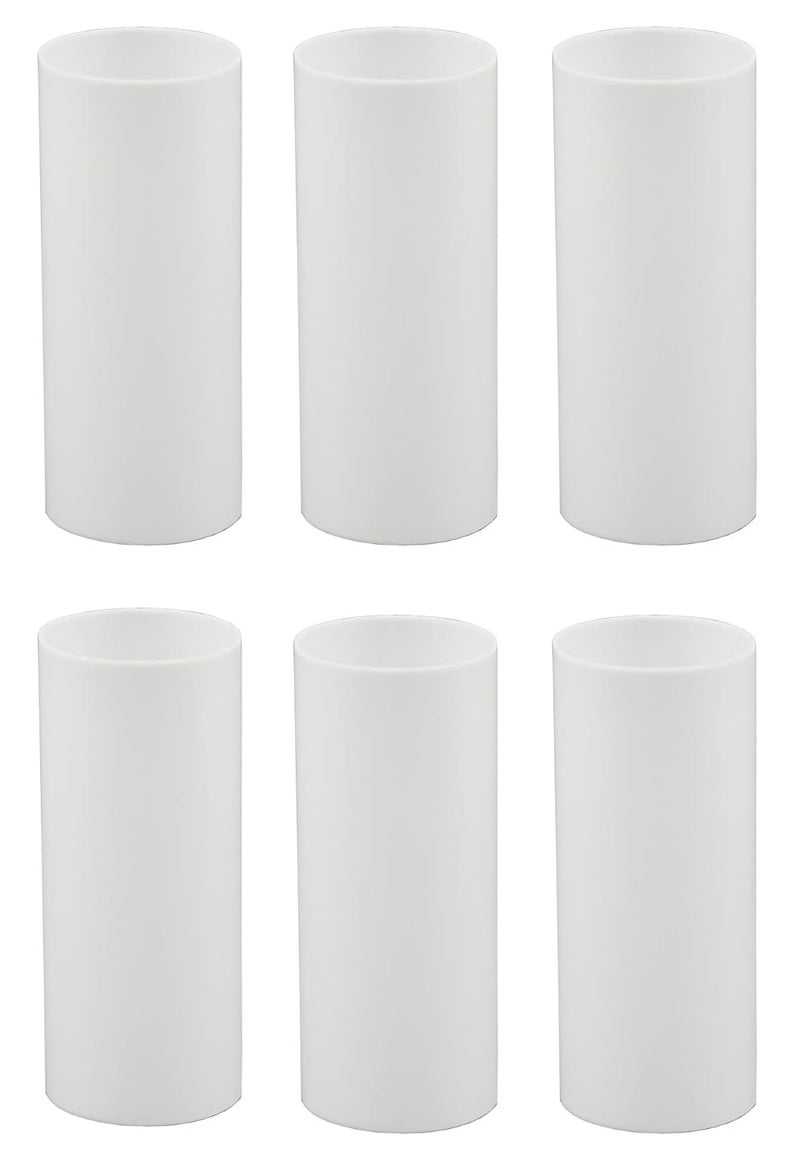 Creative Hobbies Set of 6, 3 Inch Tall White Plastic Candle Covers Sleeves Chandelier Socket Covers ~Standard (Medium) Base - Image 1